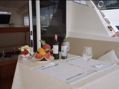 Galley of Andaman Discovery, a C – Catamarans C-Cat 37 catamaran at Mai Khao, Thailand