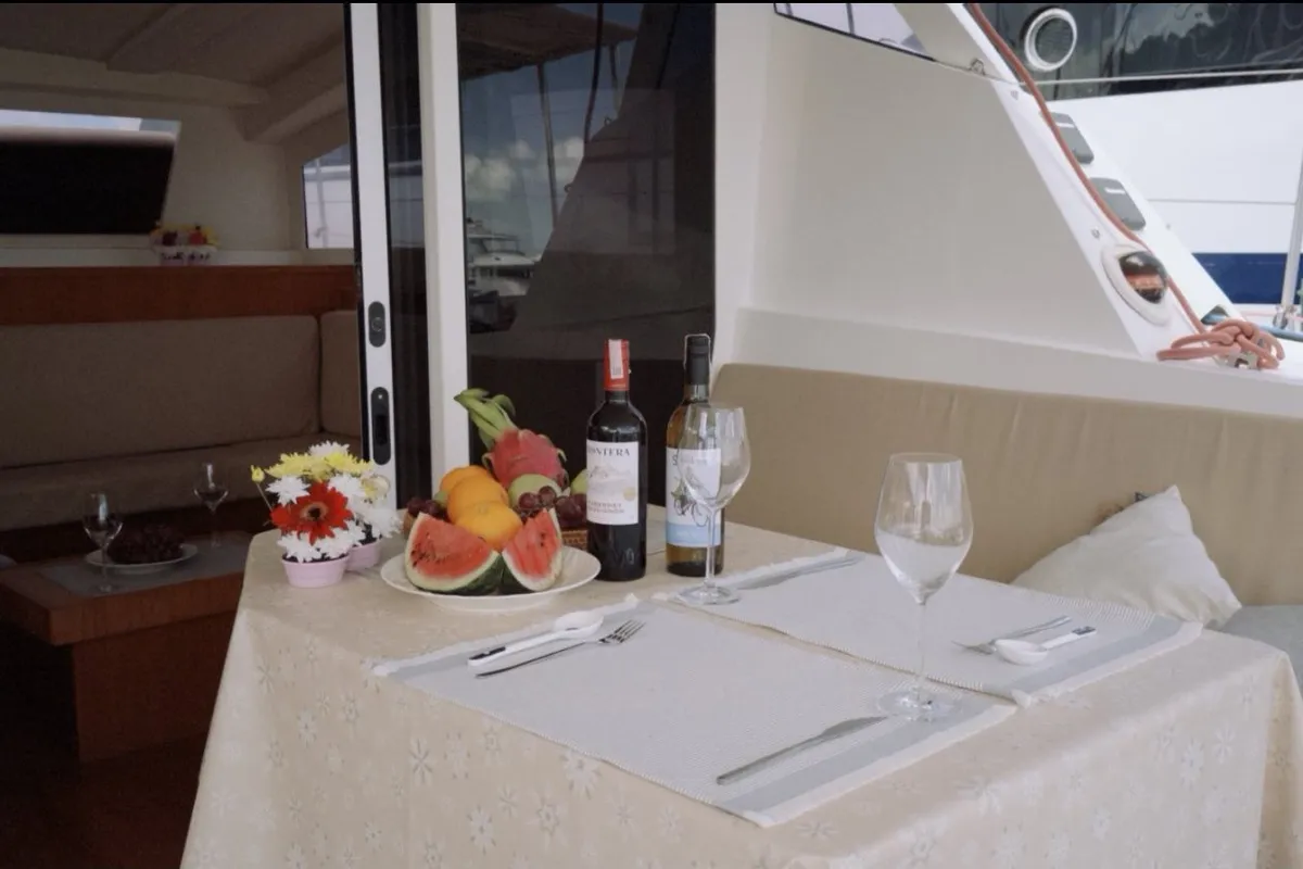 Galley of Andaman Discovery, a C – Catamarans C-Cat 37 catamaran at Mai Khao, Thailand