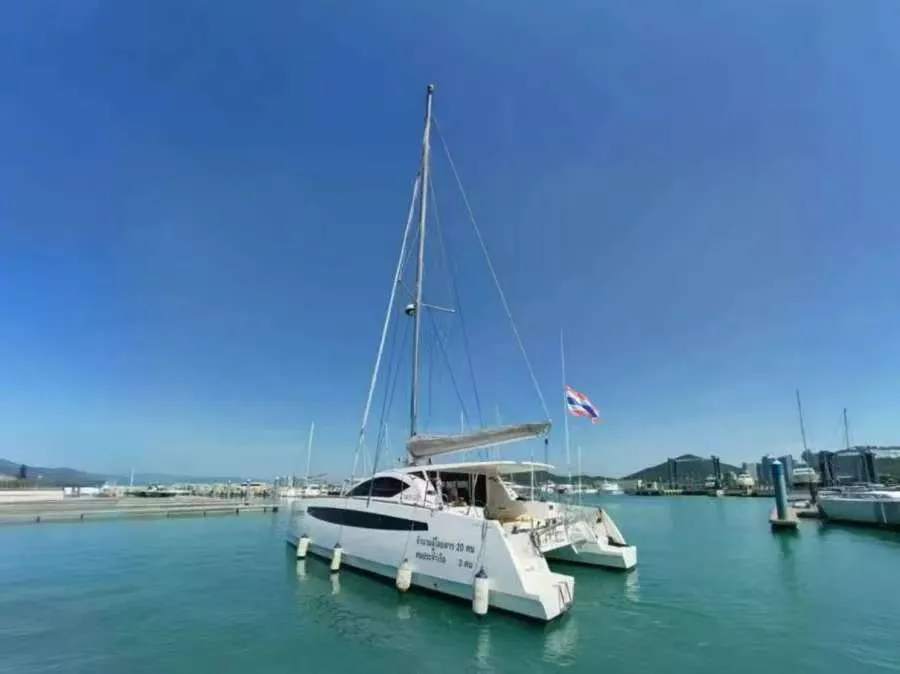 Exterior view of Andaman Discovery, a C – Catamarans C-Cat 37 catamaran at Mai Khao, Thailand