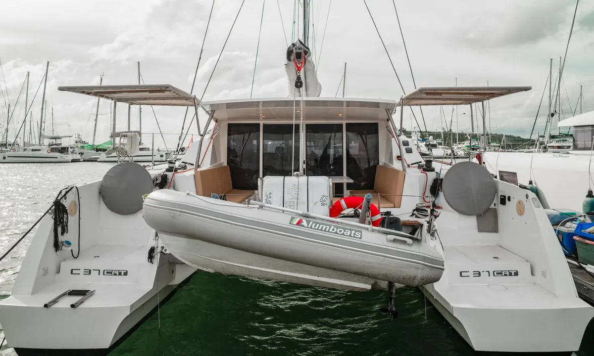 Exterior view of Andaman Discovery, a C – Catamarans C-Cat 37 catamaran at Mai Khao, Thailand