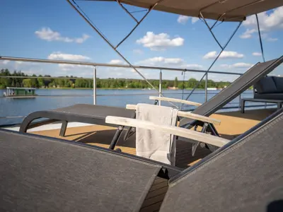 Deck of Brino, a Woma D13 motorboat at Fürstenberg, Germany