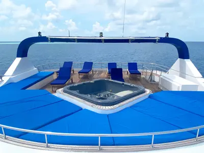 Deck of Honors Legacy, a Gulet Motoryacht motor yacht at Malé, Maldives