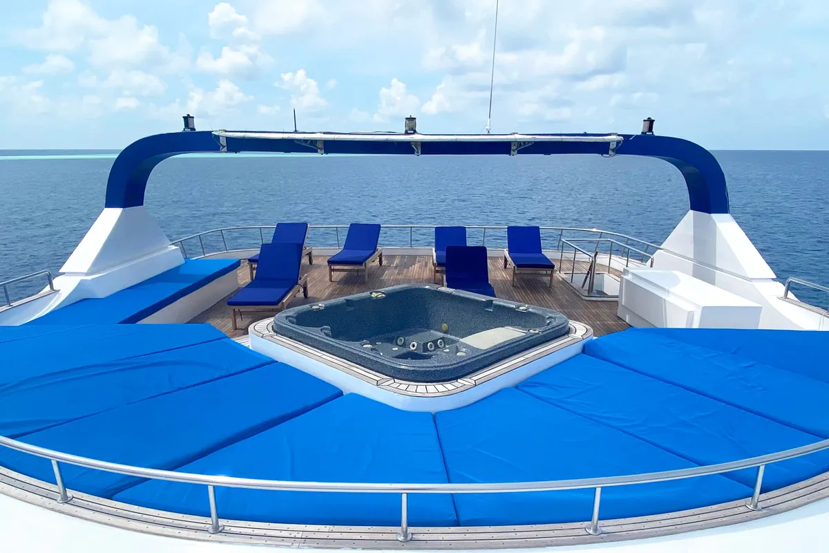 Deck of Honors Legacy, a Gulet Motoryacht motor yacht at Malé, Maldives