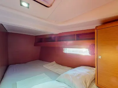 Cabin on Haidi, a Jeanneau Sun Odyssey 469 sailboat at Athens, Greece