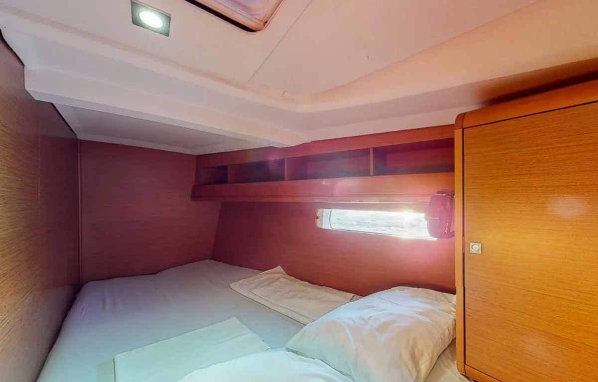Cabin on Haidi, a Jeanneau Sun Odyssey 469 sailboat at Athens, Greece
