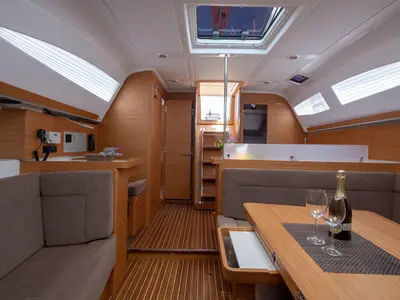 Salon of Jasmin, a Elan Impression 45 sailboat at Split, Croatia