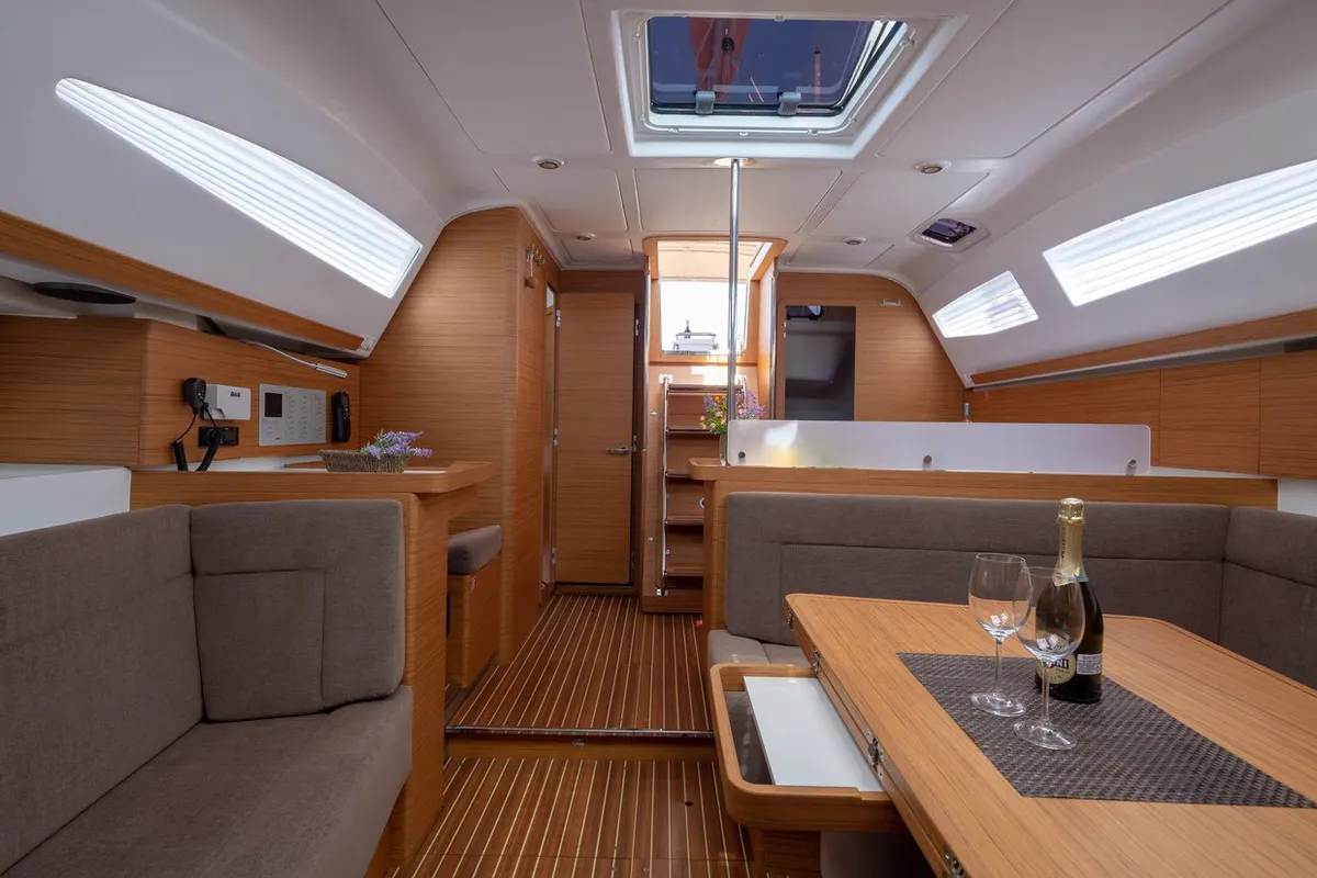 Salon of Jasmin, a Elan Impression 45 sailboat at Split, Croatia
