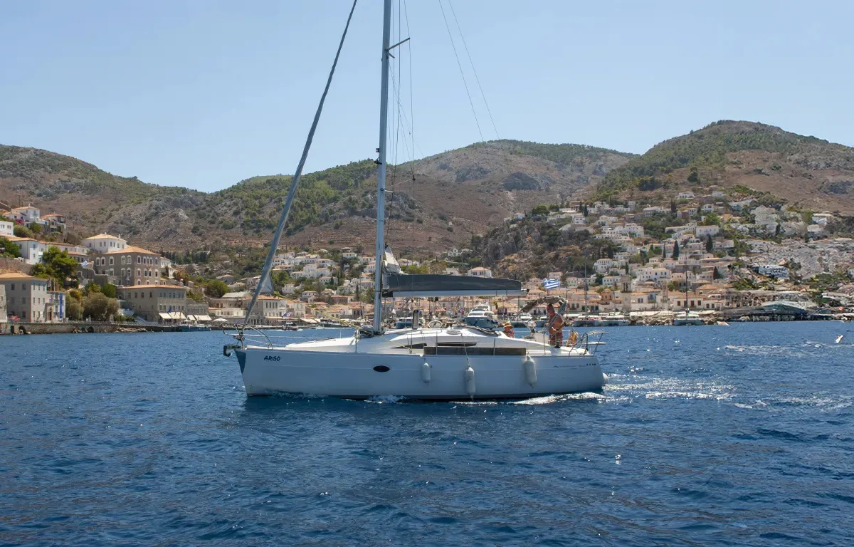 Exterior view of Argo, a Elan 34 sailboat at Preveza, Greece