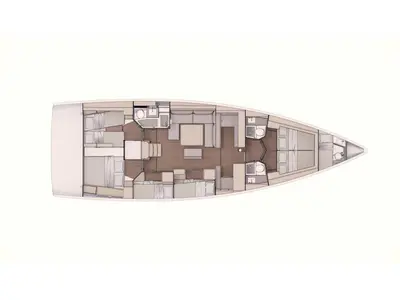 Floor plan of Agnese - Water maker, Solar Panel, a Dufour 530 sailboat at Puntone di Scarlino, Italy