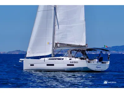 Exterior view of Agnese - Water maker, Solar Panel, a Dufour 530 sailboat at Puntone di Scarlino, Italy