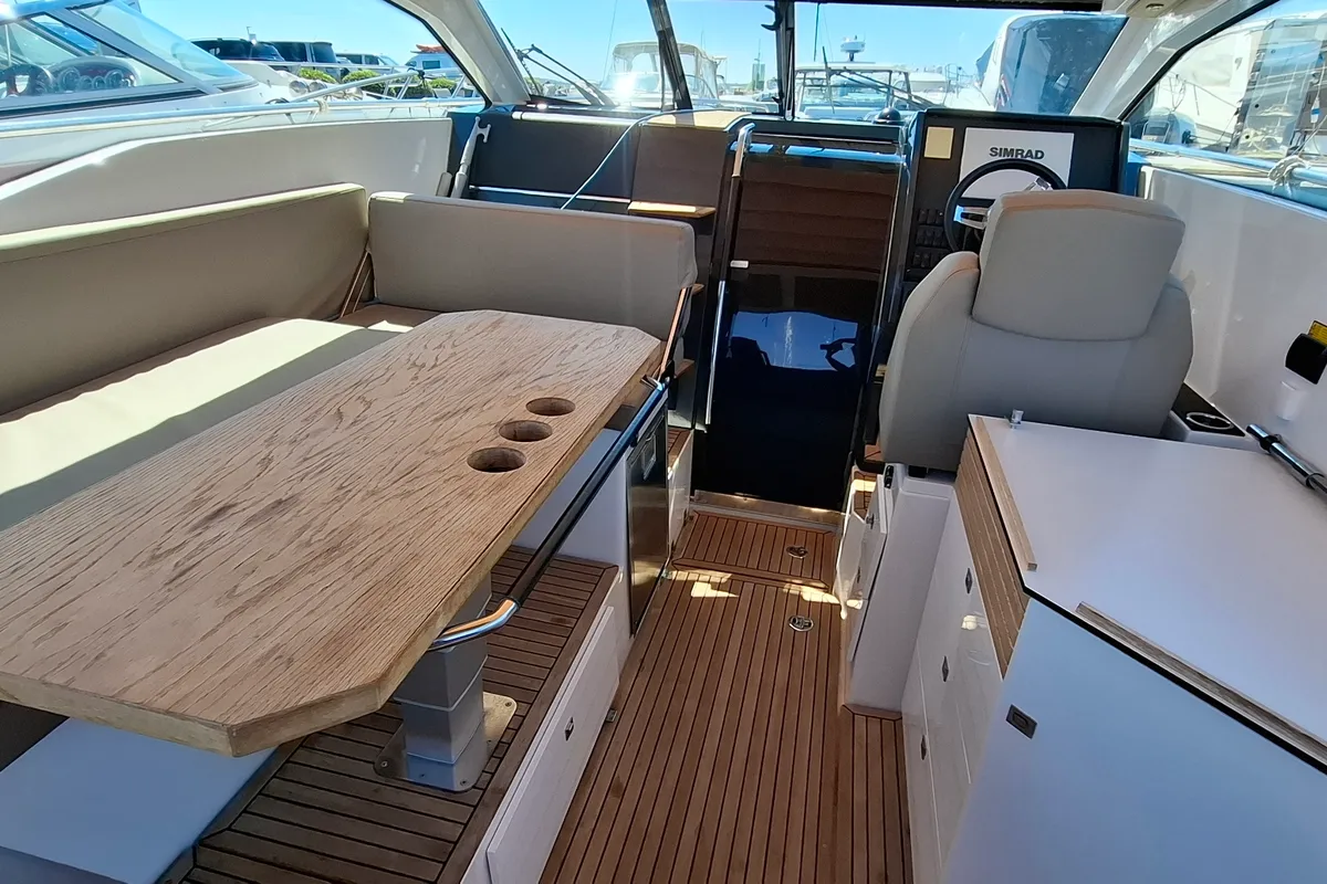 Deck of Moncia, a Nimbus Flipper 900 ST motor yacht at Općina Sukošan, Croatia