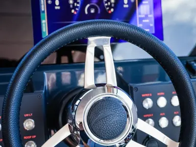 Cockpit of Moncia, a Nimbus Flipper 900 ST motor yacht at Općina Sukošan, Croatia