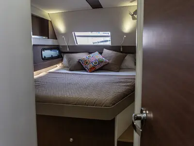 Cabin on Talitha, a Bali 4.1 catamaran at Palermo, Italy