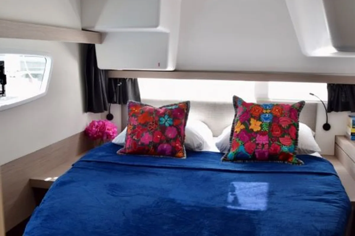 Cabin on Firefly, a Fountaine Pajot Isla 40 catamaran at Road Town, British Virgin Islands