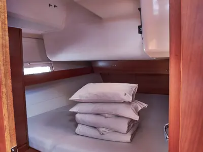 Cabin on Erco, a Dufour 460 GL sailboat at Biograd na Moru, Croatia