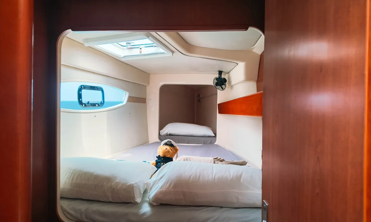 Cabin on Moana, a Leopard 39 catamaran at Mai Khao, Thailand