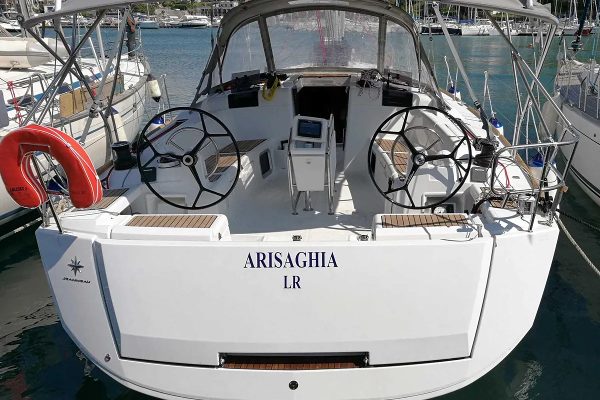 Arisaghia, a Jeanneau Sun Odyssey 449 sailboat at Agropoli, Italy