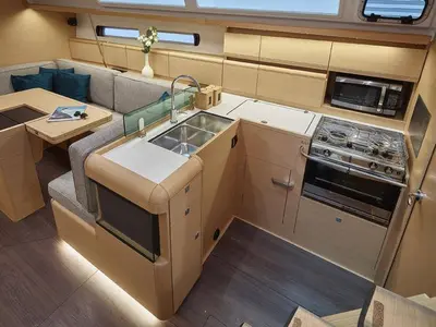 Arisaghia, a Jeanneau Sun Odyssey 449 sailboat at Agropoli, Italy