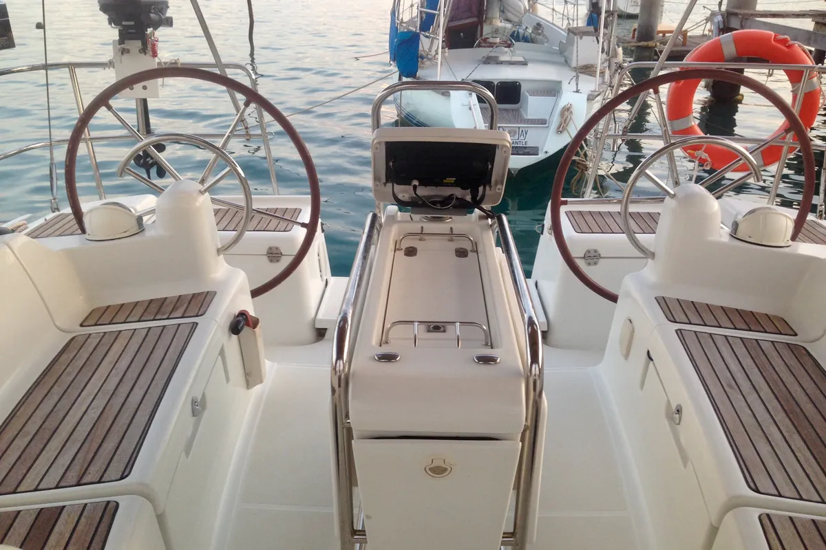 Exterior view of Malee, a Jeanneau Sun Odyssey 409 sailboat at Baan Salak Phet, Thailand