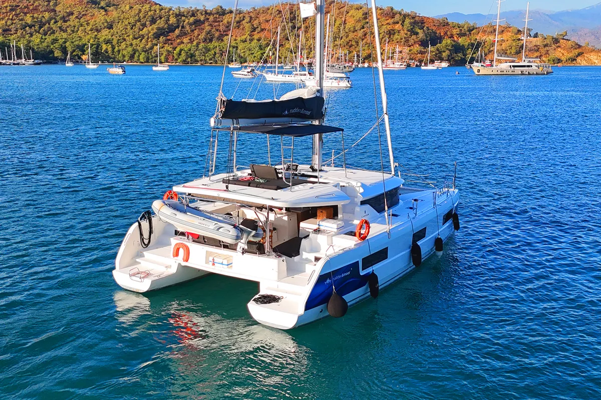 Mysa, a Lagoon 46 catamaran at Marmaris, Turkey