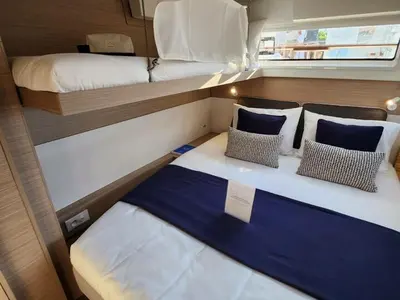 Cabin on Solara, a Lagoon 43 catamaran at Bonifacio / Bunifaziu, France