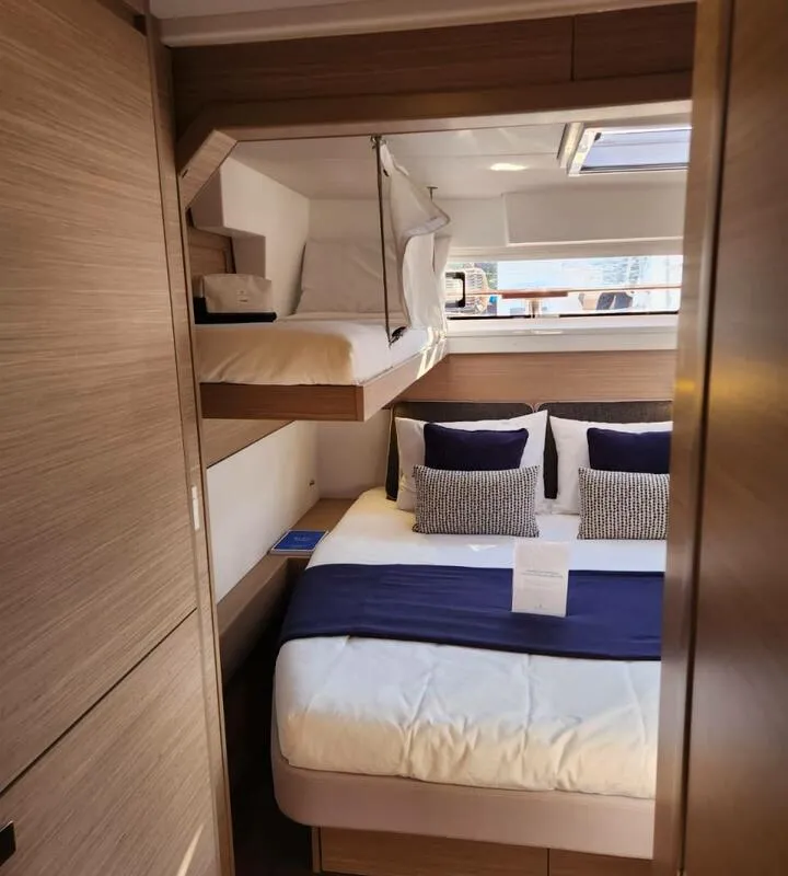 Cabin on Solara, a Lagoon 43 catamaran at Bonifacio / Bunifaziu, France