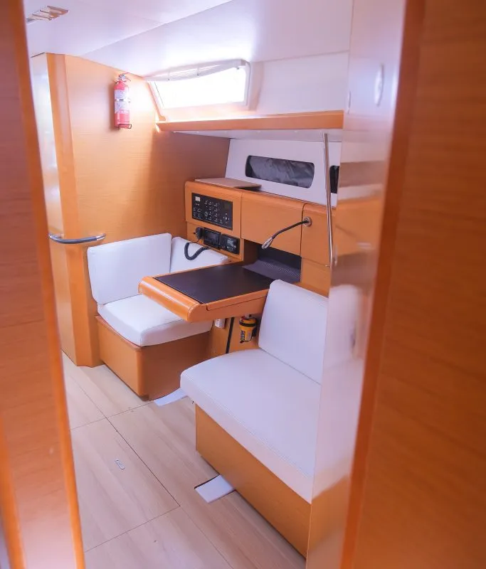 Calia, a Jeanneau Sun Odyssey 449 sailboat at Ribishi, Saint Vincent and the Grenadines