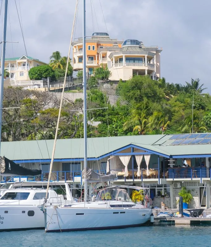 Calia, a Jeanneau Sun Odyssey 449 sailboat at Ribishi, Saint Vincent and the Grenadines