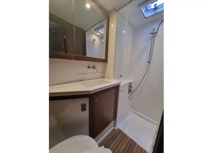Head on SoulMate, a Lagoon 450 F catamaran at Lavrion, Greece