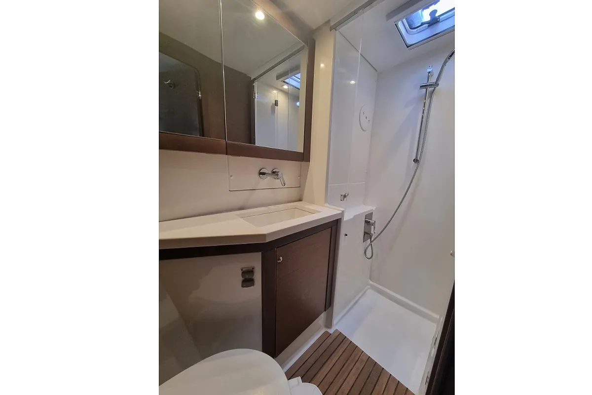 Head on SoulMate, a Lagoon 450 F catamaran at Lavrion, Greece