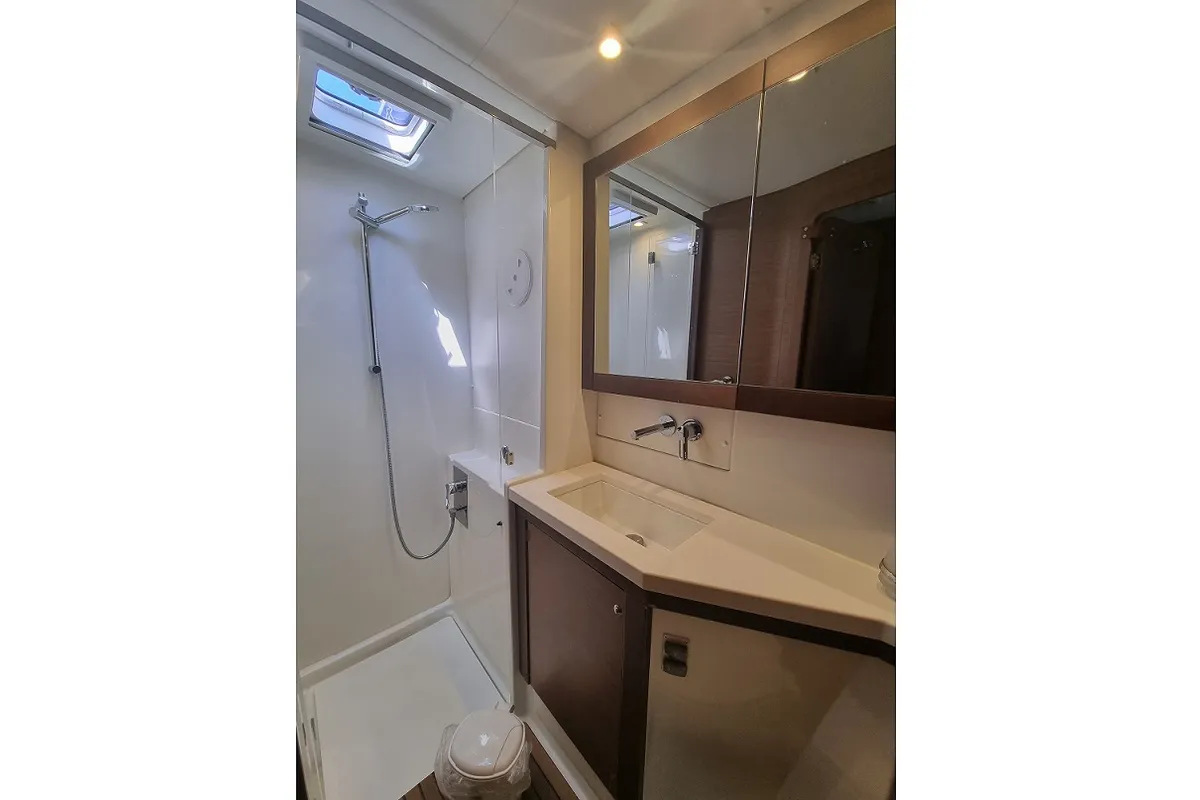 Head on SoulMate, a Lagoon 450 F catamaran at Lavrion, Greece