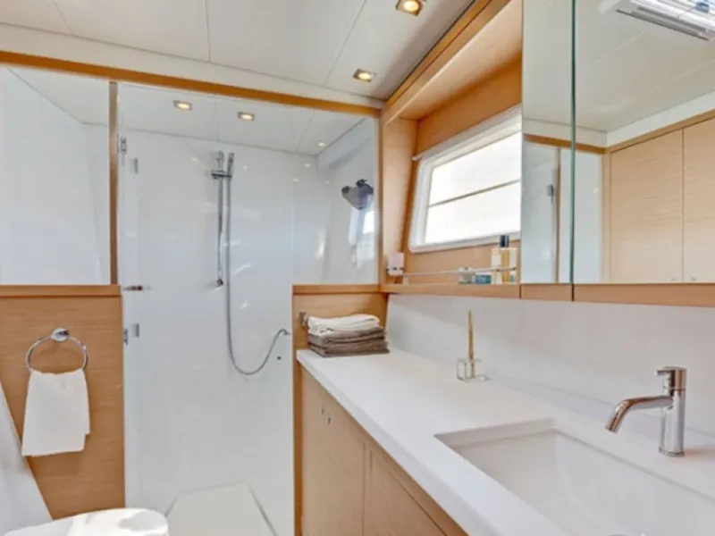 SoulMate, a Lagoon 450 F catamaran at Lavrion, Greece