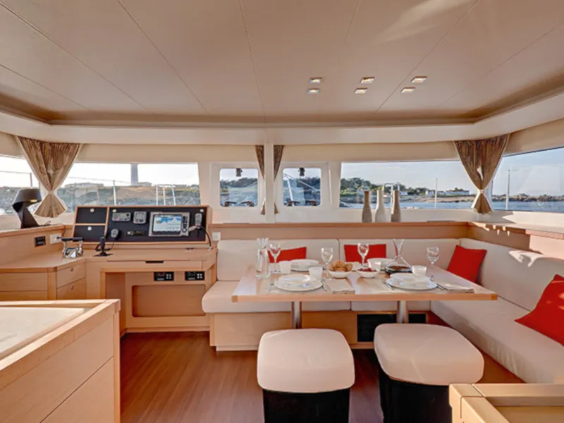 SoulMate, a Lagoon 450 F catamaran at Lavrion, Greece