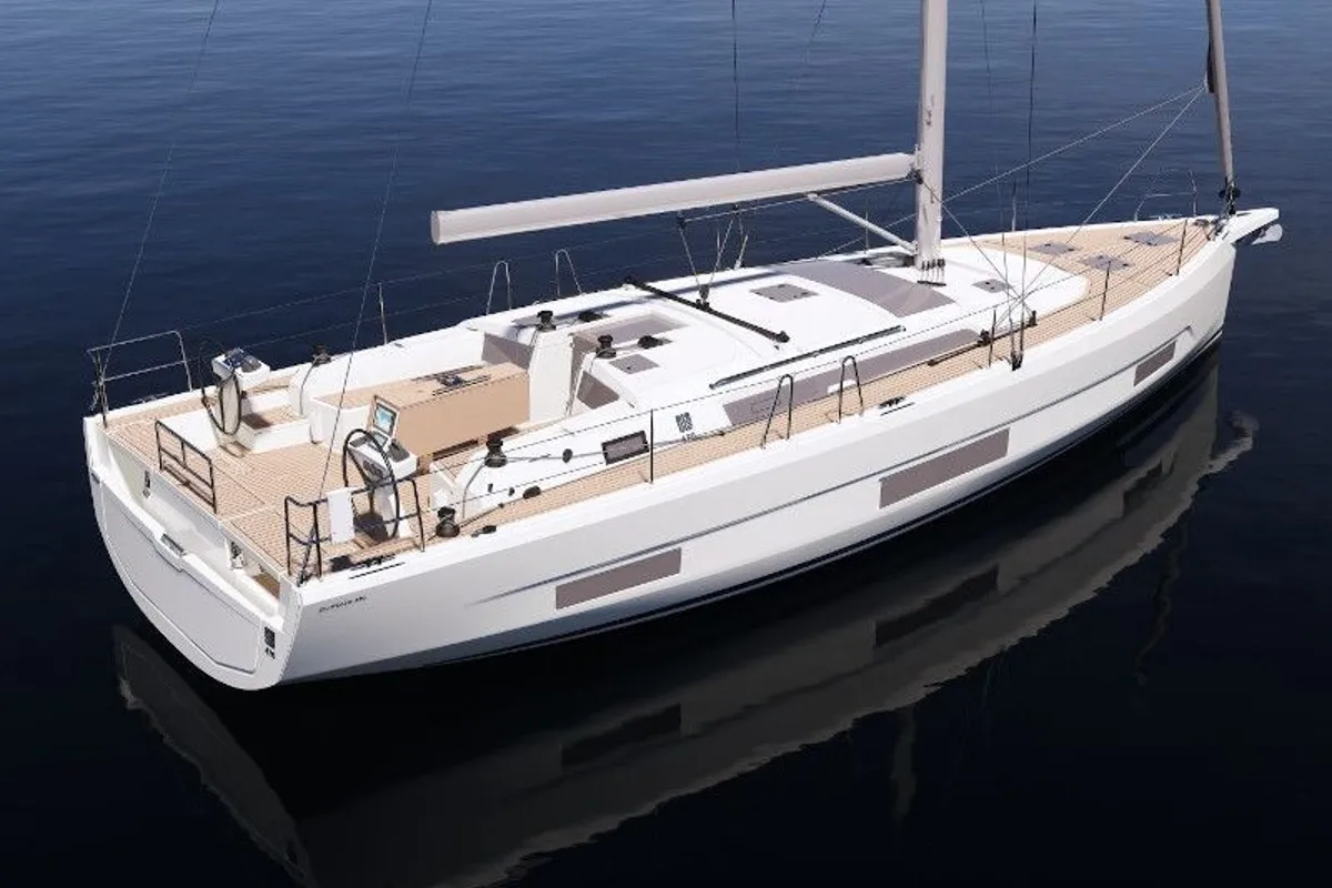 Exterior view of Luisa, a Dufour 470 sailboat at Seget Donji, Croatia