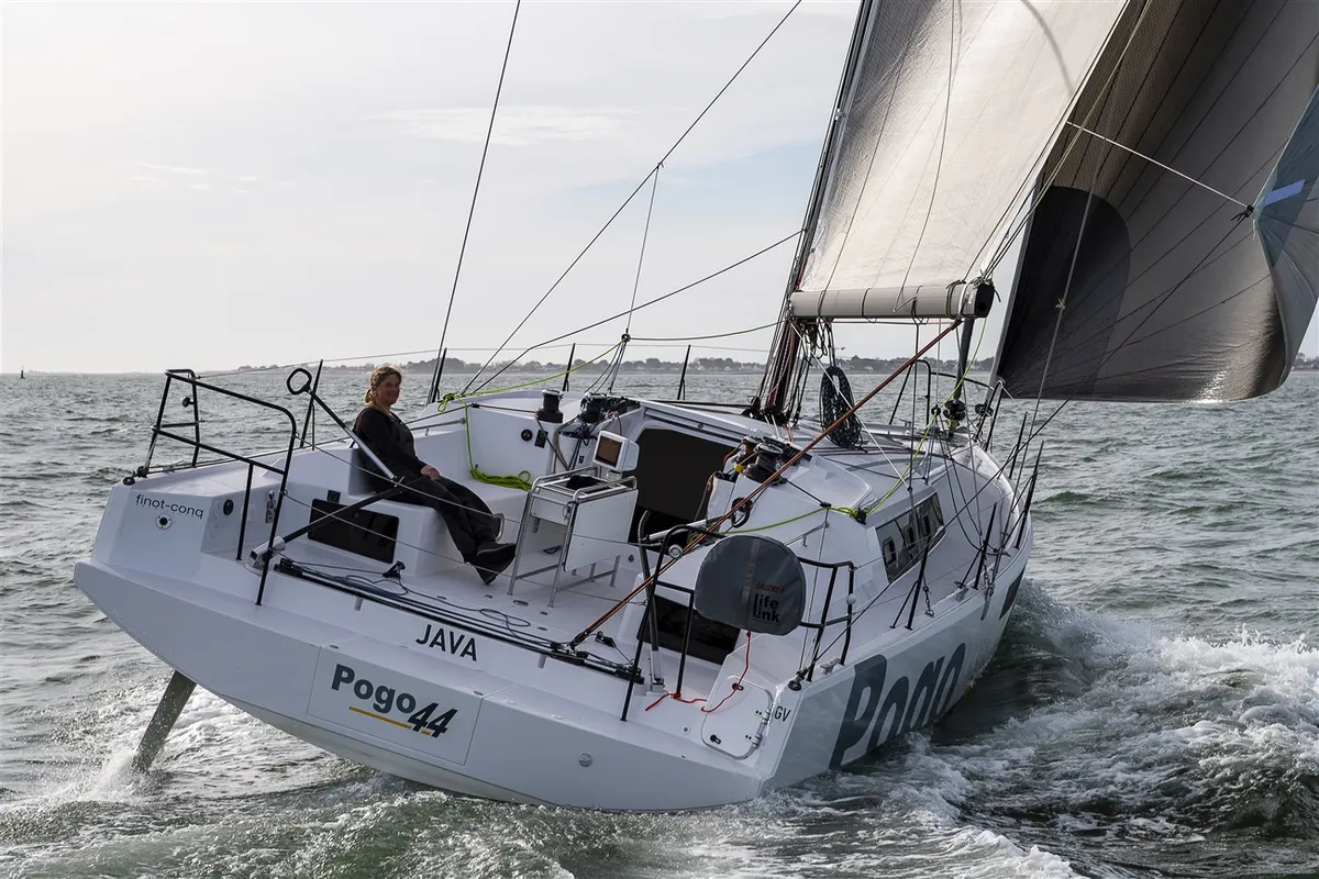 Exterior view of TOSTAKY, a Pogo 44 sailboat at Alameda, United States