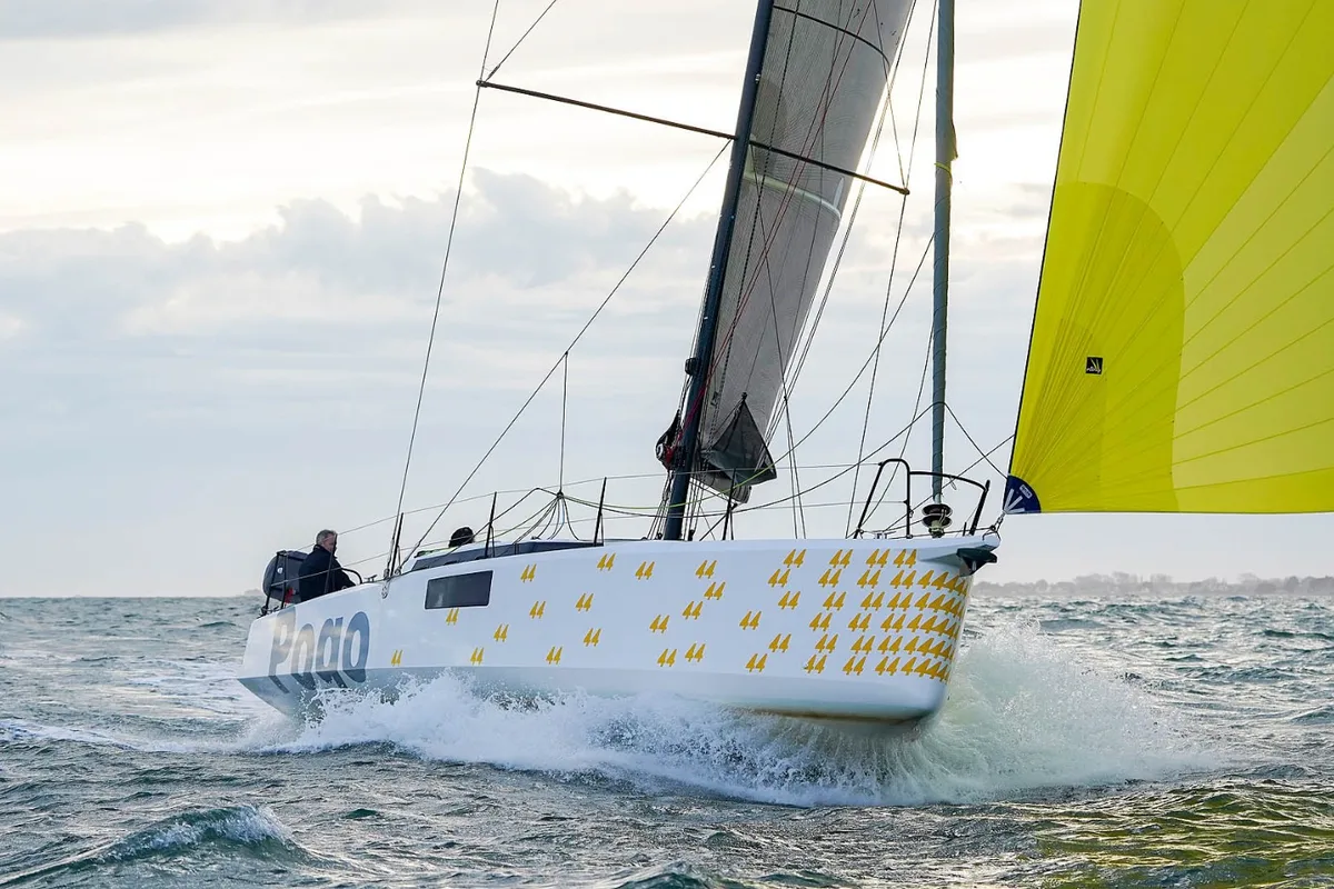 Exterior view of TOSTAKY, a Pogo 44 sailboat at Alameda, United States