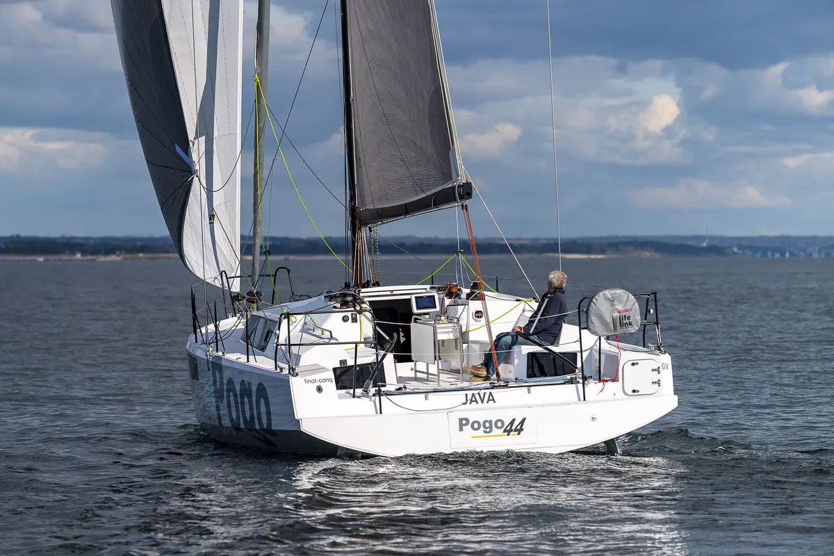 Exterior view of TOSTAKY, a Pogo 44 sailboat at Alameda, United States