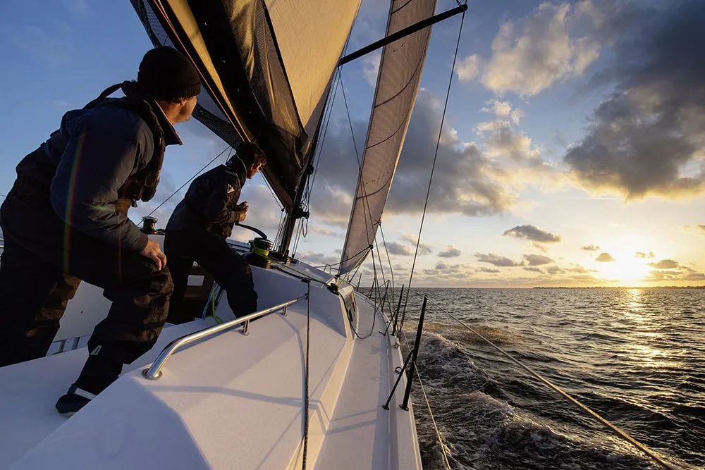 Deck of TOSTAKY, a Pogo 44 sailboat at Alameda, United States