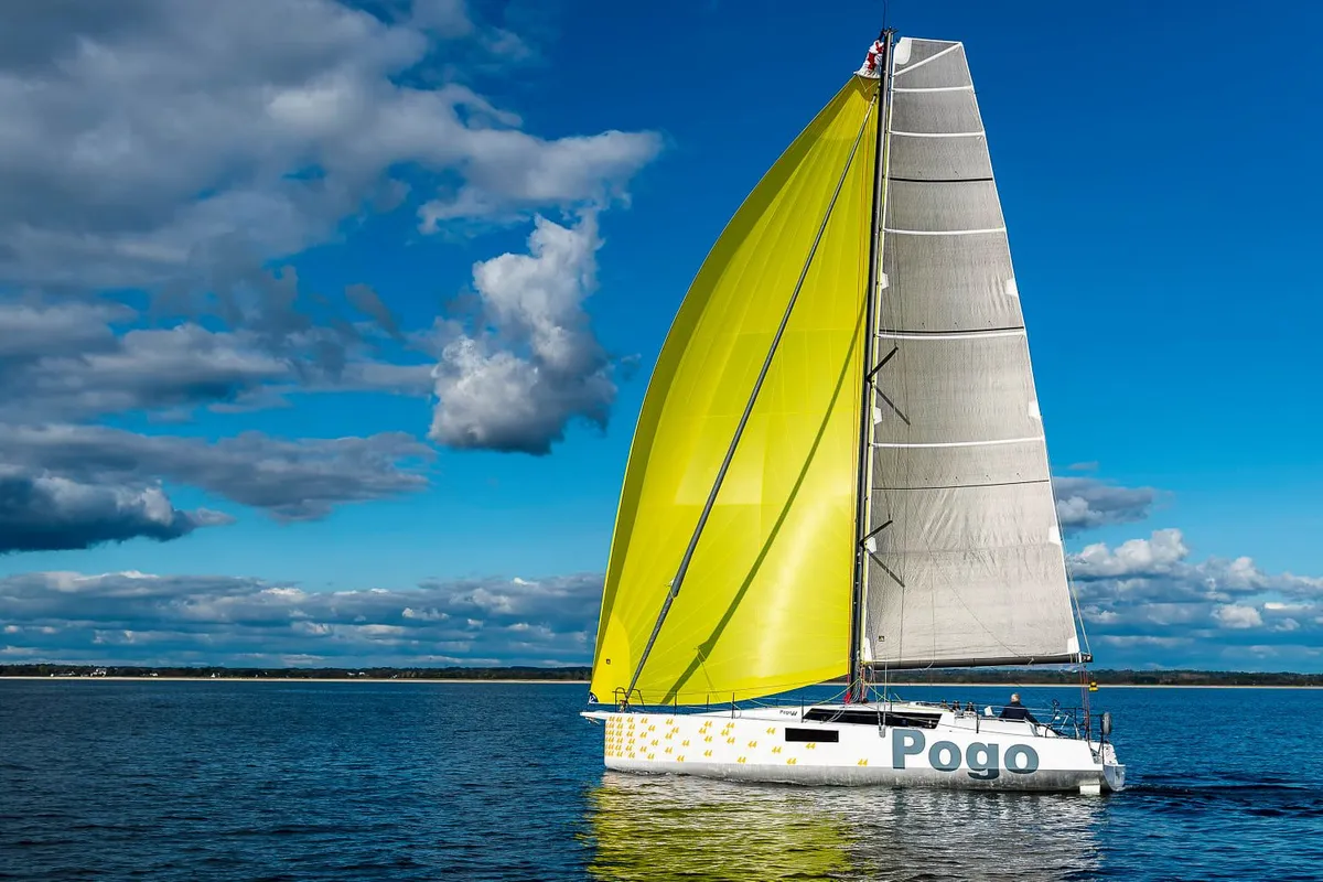 Exterior view of TOSTAKY, a Pogo 44 sailboat at Alameda, United States