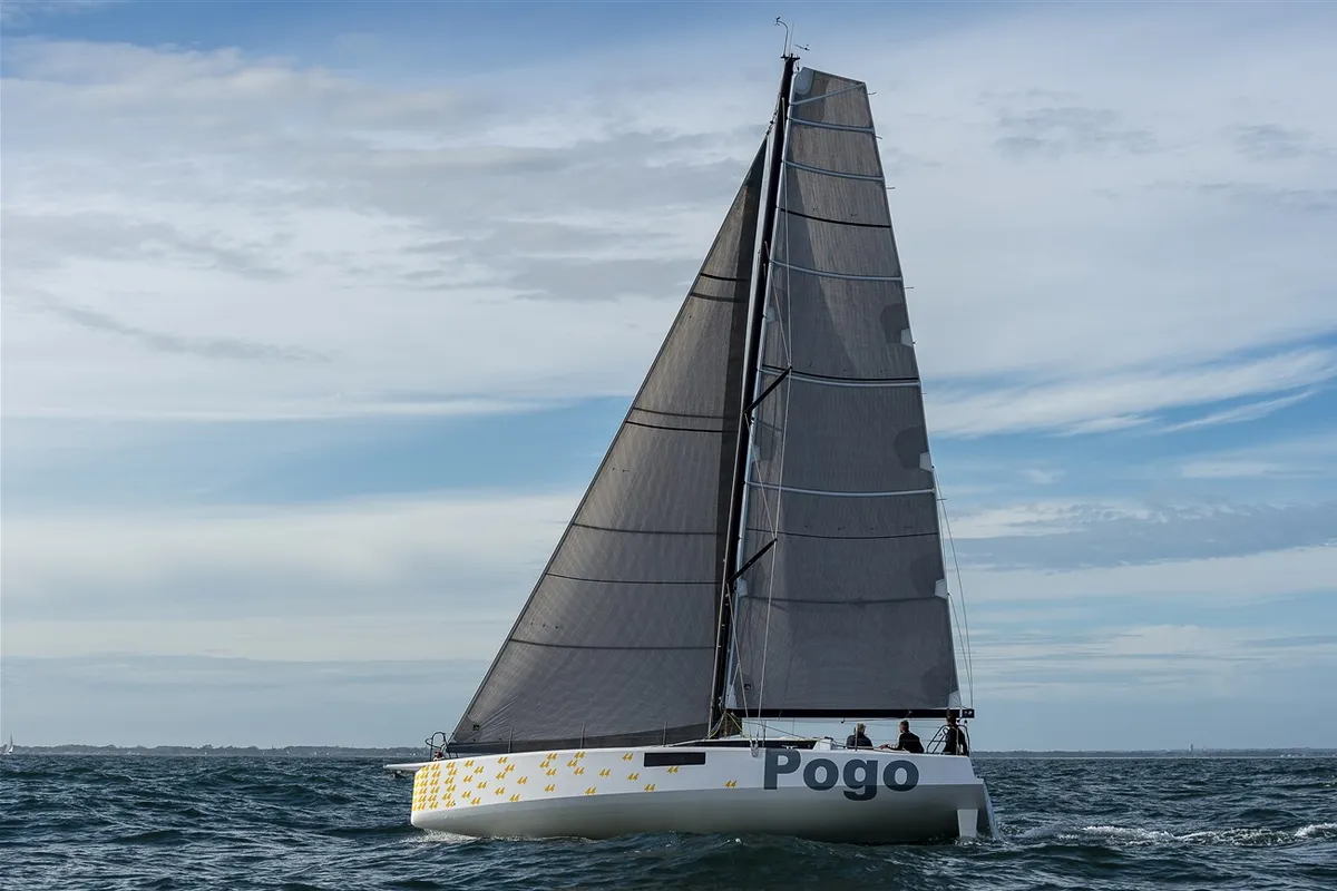 Exterior view of TOSTAKY, a Pogo 44 sailboat at Alameda, United States