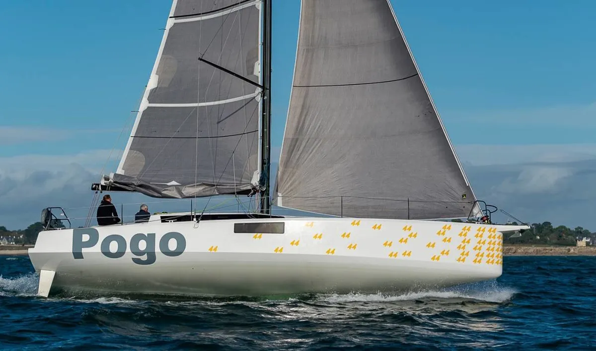 Exterior view of TOSTAKY, a Pogo 44 sailboat at Alameda, United States