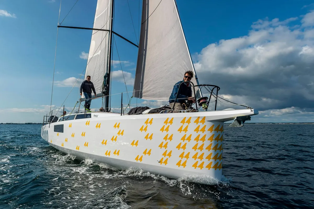Exterior view of TOSTAKY, a Pogo 44 sailboat at Alameda, United States