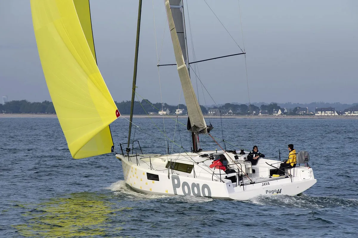 Exterior view of TOSTAKY, a Pogo 44 sailboat at Alameda, United States