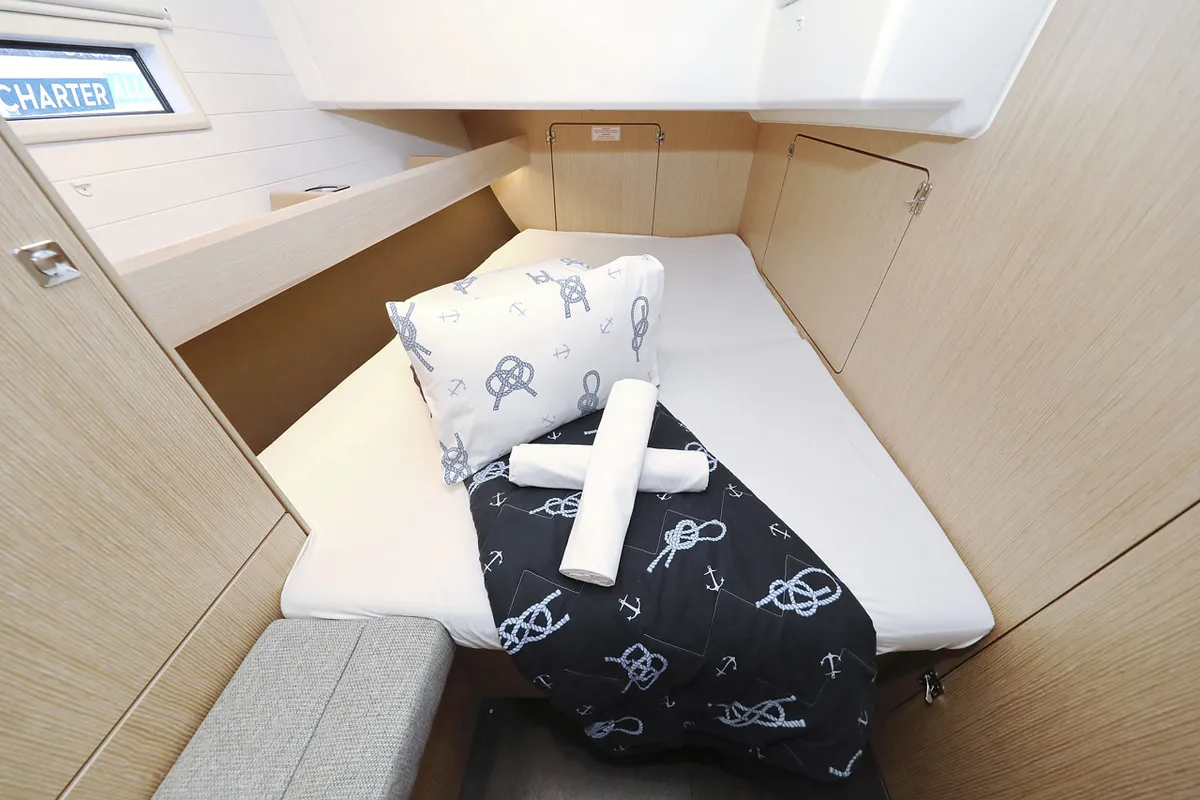 Cabin on silence four, a Bavaria Cruiser 46 sailboat at Grad Biograd na Moru, Croatia