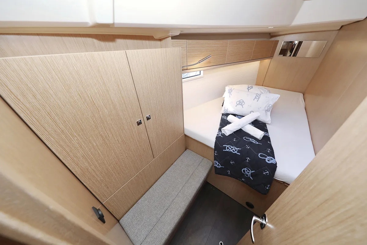 Cabin on silence four, a Bavaria Cruiser 46 sailboat at Grad Biograd na Moru, Croatia