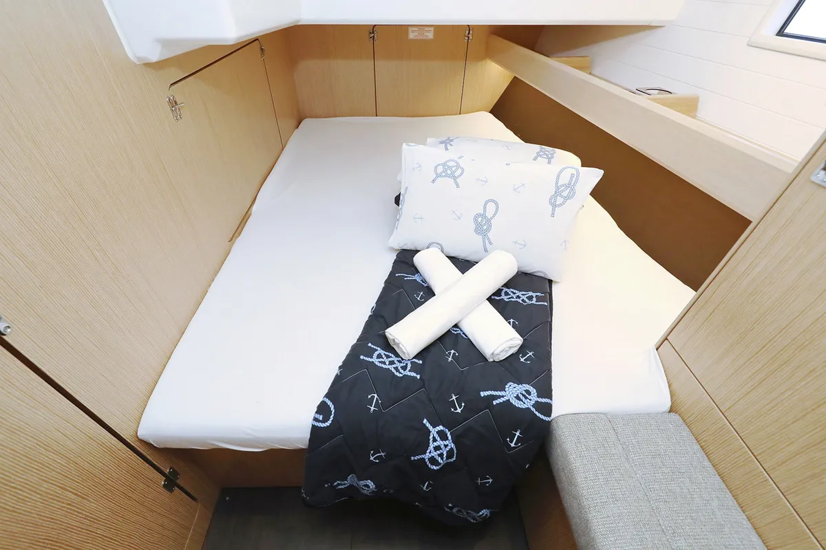 Cabin on silence four, a Bavaria Cruiser 46 sailboat at Grad Biograd na Moru, Croatia