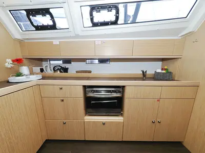 Galley of silence four, a Bavaria Cruiser 46 sailboat at Grad Biograd na Moru, Croatia