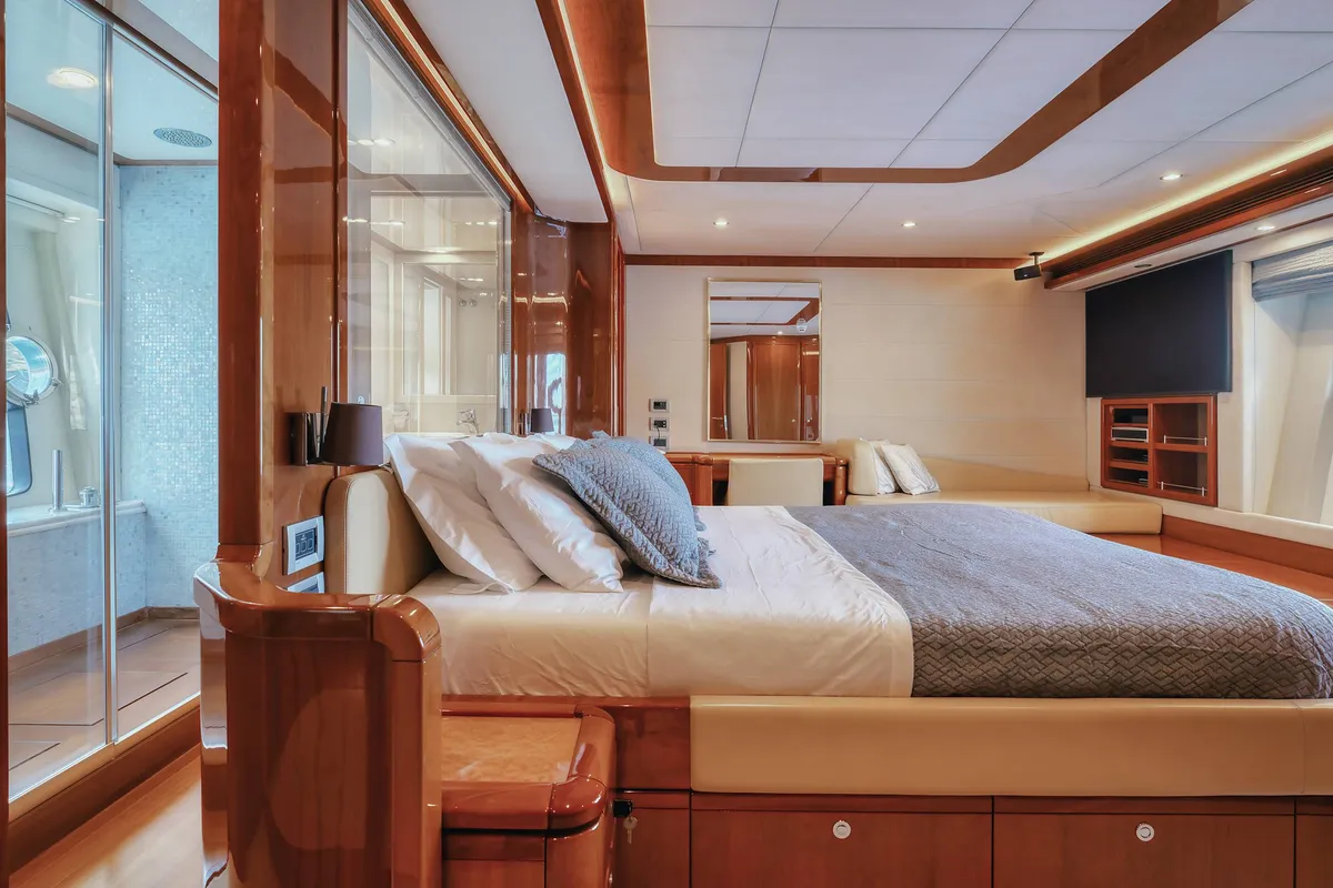 Lidia, a Ferretti 830 motor yacht at 3rd Marina Glyfada, Greece