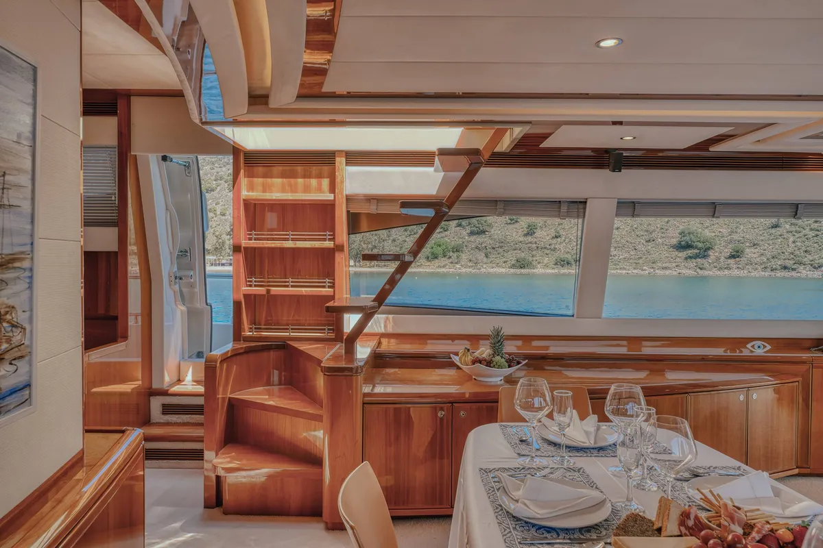 Lidia, a Ferretti 830 motor yacht at 3rd Marina Glyfada, Greece