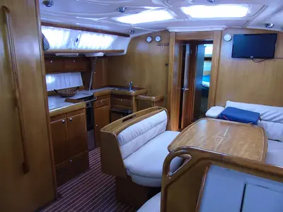 Galley of Daluz, a Bavaria 46 Cruiser sailboat at Municipal Unit of Lefkada, Greece